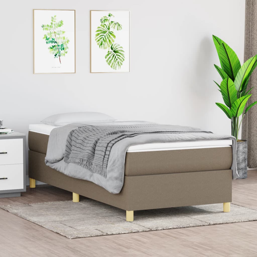 Vetonek Estructura de cama sin colchón tela gris taupe 90x190 cm