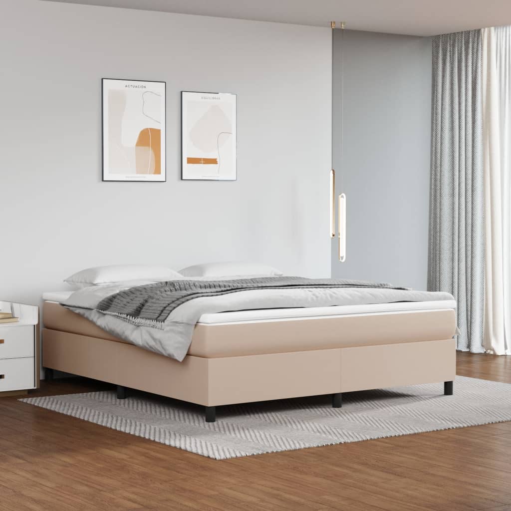 Vetonek Estructura cama sin colchón cuero sintético capuchino 180x200cm