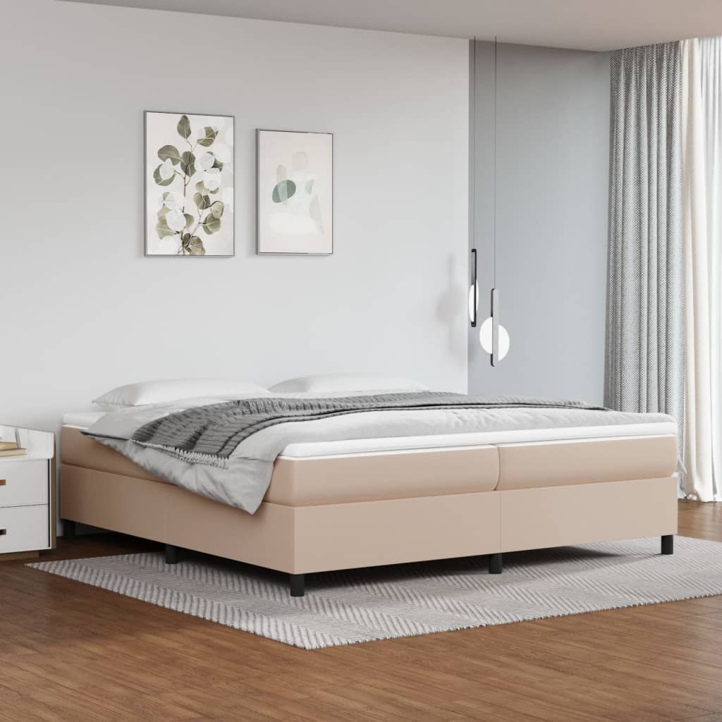 Vetonek Estructura cama sin colchón cuero sintético capuchino 200x200cm