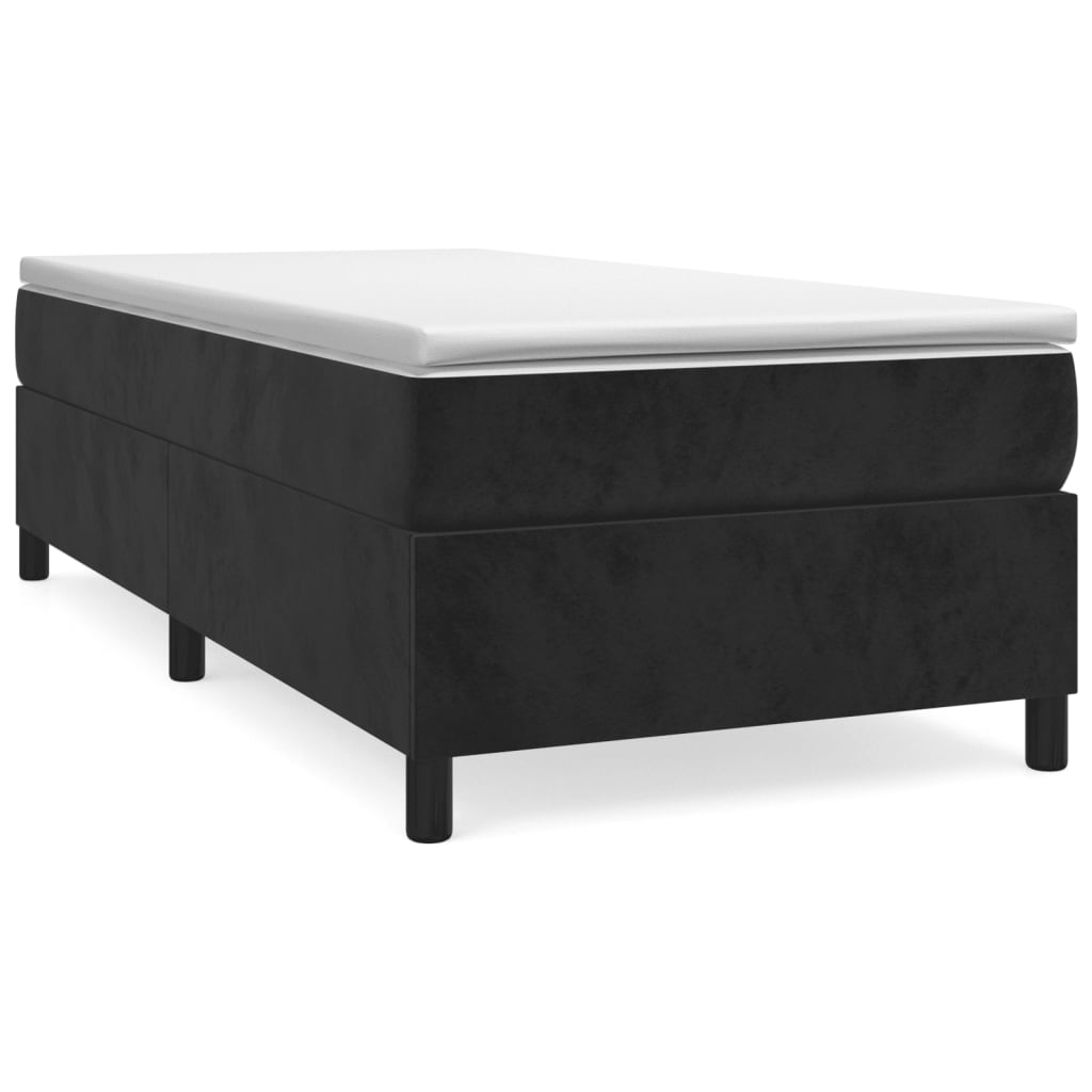 Vetonek Estructura de cama sin colchón terciopelo negro 90x190 cm