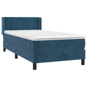 Cama box spring con colchón terciopelo azul oscuro 80x200 cm v5826 - Vetonek