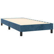 Cama box spring con colchón terciopelo azul oscuro 80x200 cm v7028 - Vetonek