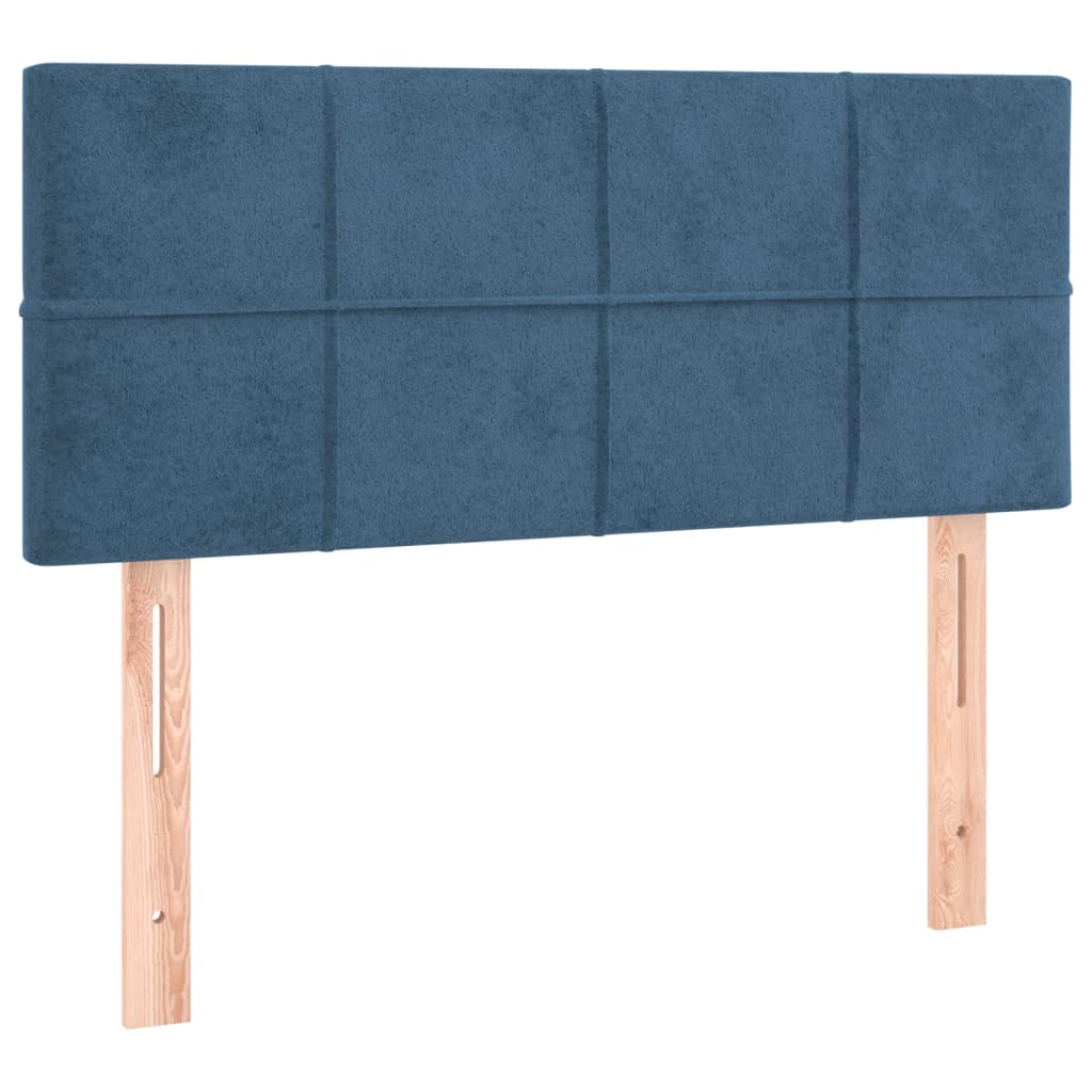 Cama box spring con colchón terciopelo azul oscuro 80x200 cm v7028 - Vetonek