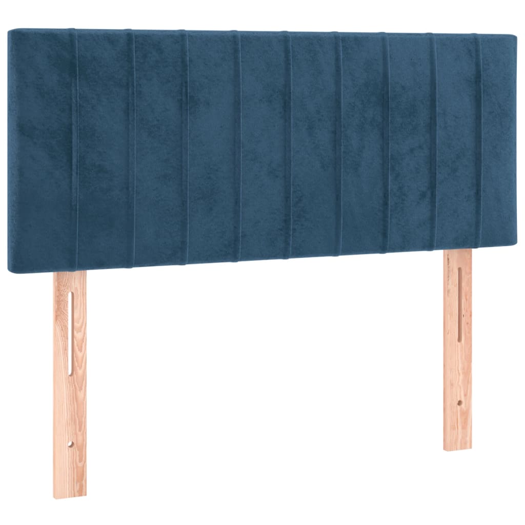 Cama box spring con colchón terciopelo azul oscuro 80x200 cm v8223 - Vetonek