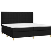 Cama box spring con colchón tela negro 200x200 cm V9526 Vetonek
