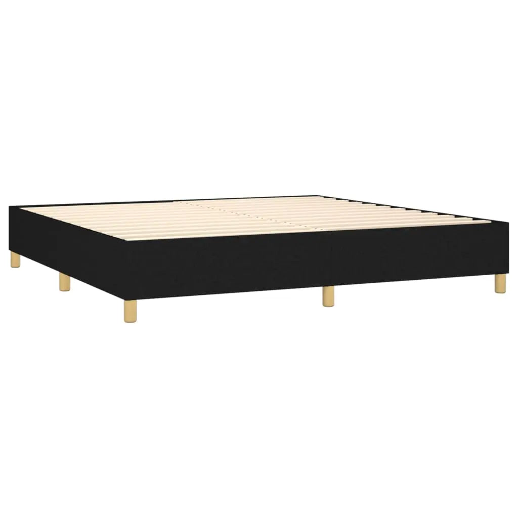 Cama box spring con colchón tela negro 200x200 cm V9526 Vetonek