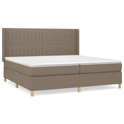 Cama box spring con colchón tela gris taupe 200x200 cm V9540 Vetonek
