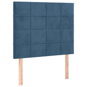 Cama box spring con colchón terciopelo azul oscuro 80x200 cm v4223 - Vetonek