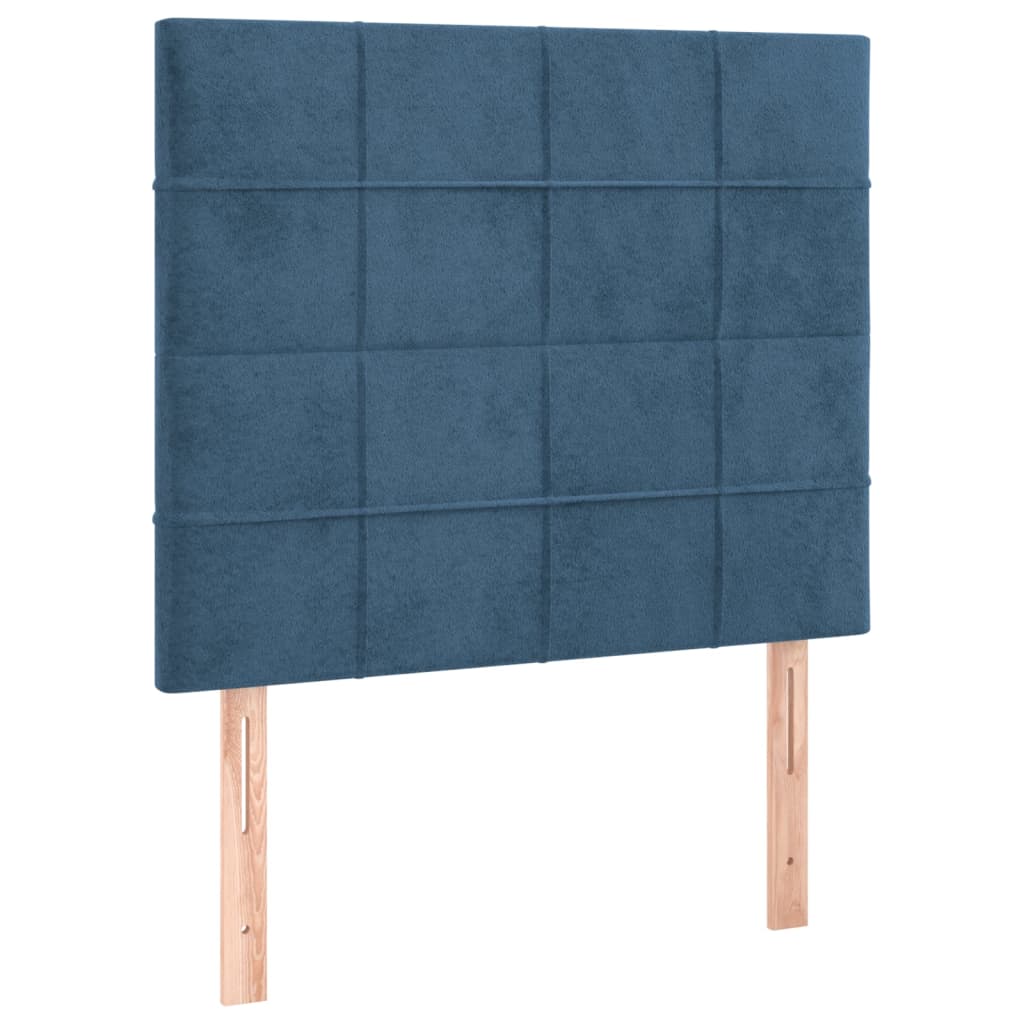 Cama box spring con colchón terciopelo azul oscuro 80x200 cm v4223 - Vetonek
