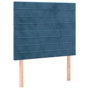 Cama box spring con colchón terciopelo azul oscuro 80x200 cm v4827 - Vetonek