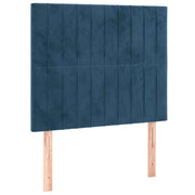 Cama box spring con colchón terciopelo azul oscuro 80x200 cm v5428 - Vetonek