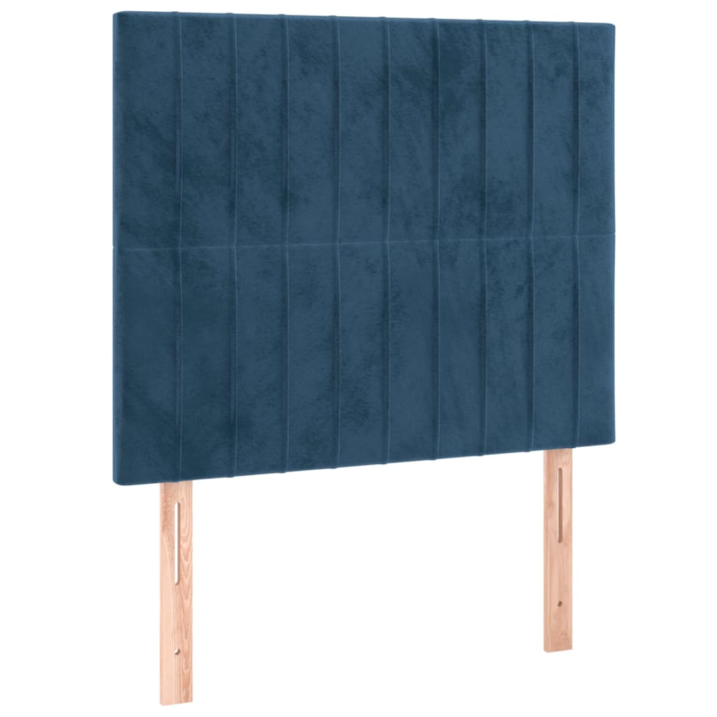 Cama box spring con colchón terciopelo azul oscuro 80x200 cm v5428 - Vetonek