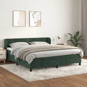 Cama box spring com colchão de veludo verde escuro 180x200 cm V3240 Vetonek
