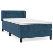 Cama box spring con colchón terciopelo azul oscuro 80x200 cm v3974 - Vetonek