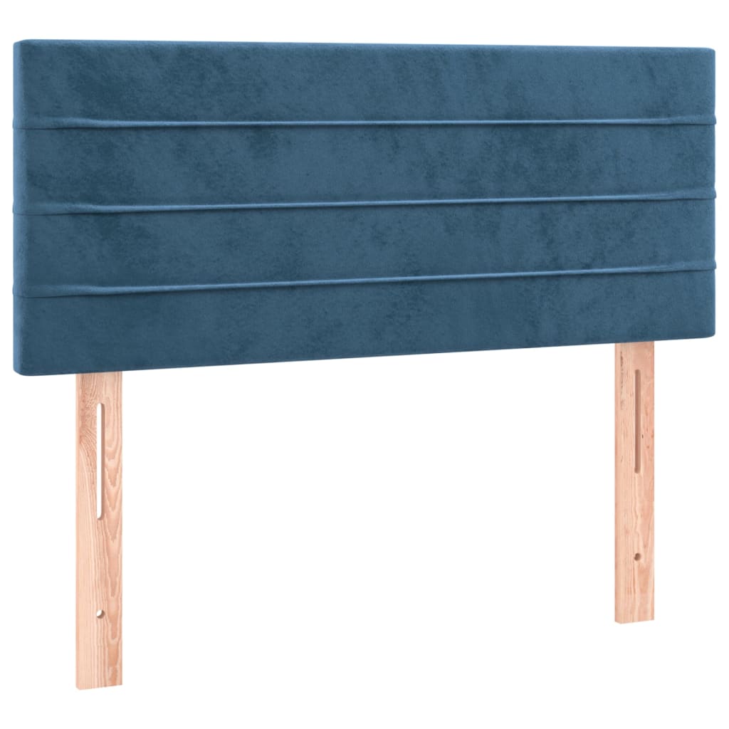 Cama box spring con colchón terciopelo azul oscuro 80x200 cm v3974 - Vetonek