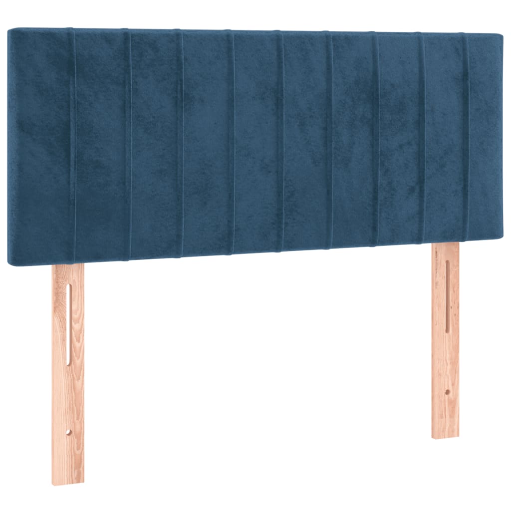 Cama box spring con colchón terciopelo azul oscuro 80x200 cm v4575 - Vetonek