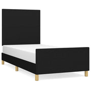 Vetonek Estructura de cama sin colchón tela negro 90x190 cm