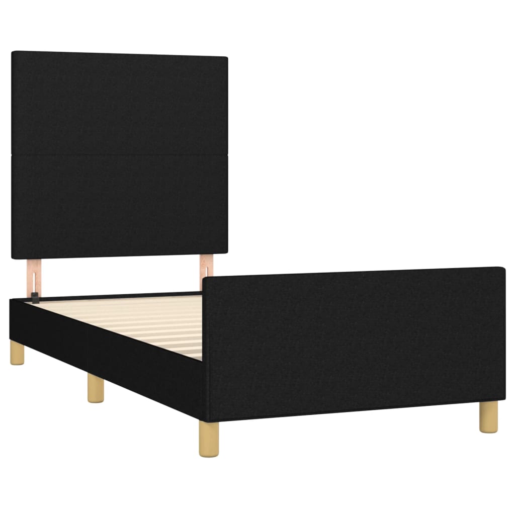 Estructura de cama sin colchón tela negro 90x190 cm v3637 - Vetonek