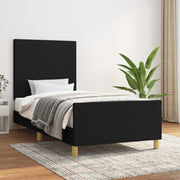 Estructura de cama sin colchón tela negro 90x190 cm v3637 Vetonek