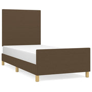 Vetonek Estructura de cama sin colchón tela marrón oscuro 90x190 cm