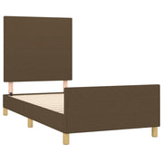 Estructura de cama sin colchón tela marrón oscuro 90x190 cm v3644 - Vetonek