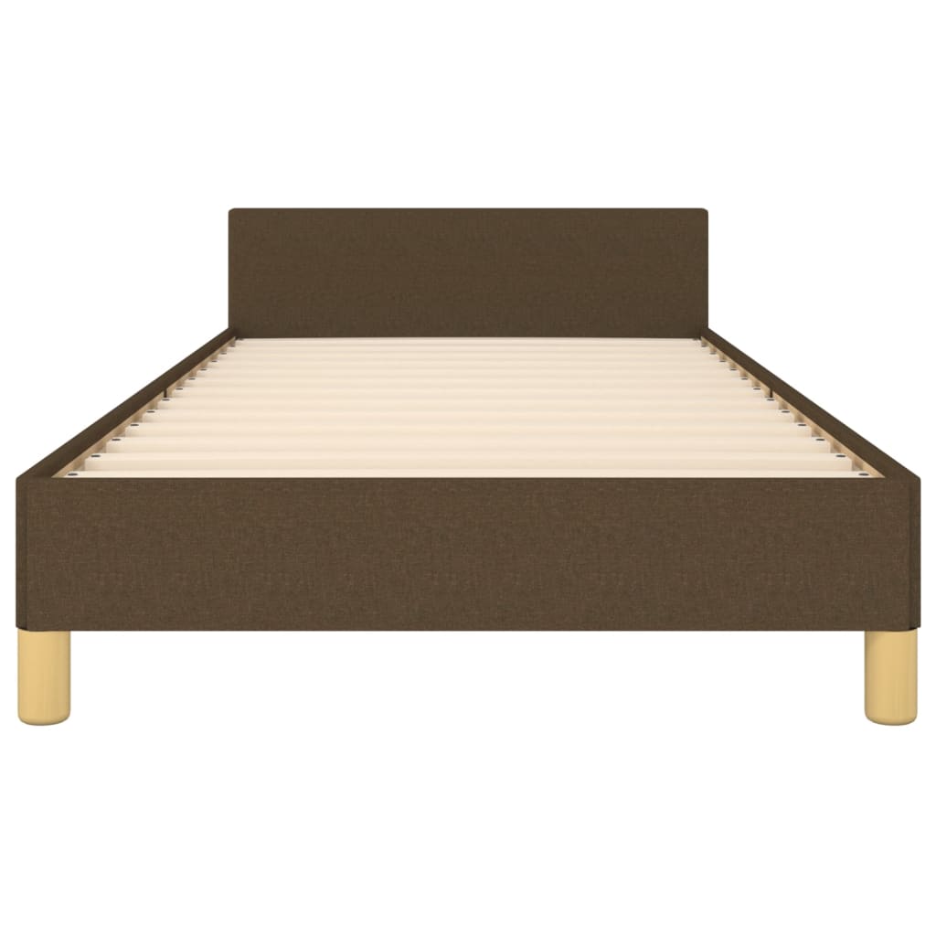 Estructura de cama sin colchón tela marrón oscuro 90x190 cm v3644 - Vetonek