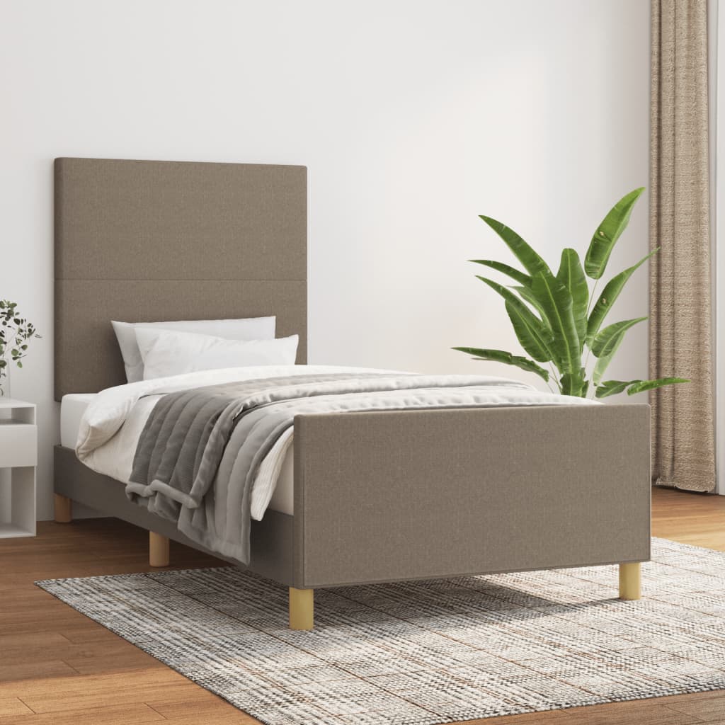 Vetonek Estructura de cama sin colchón tela taupe 90x200 cm