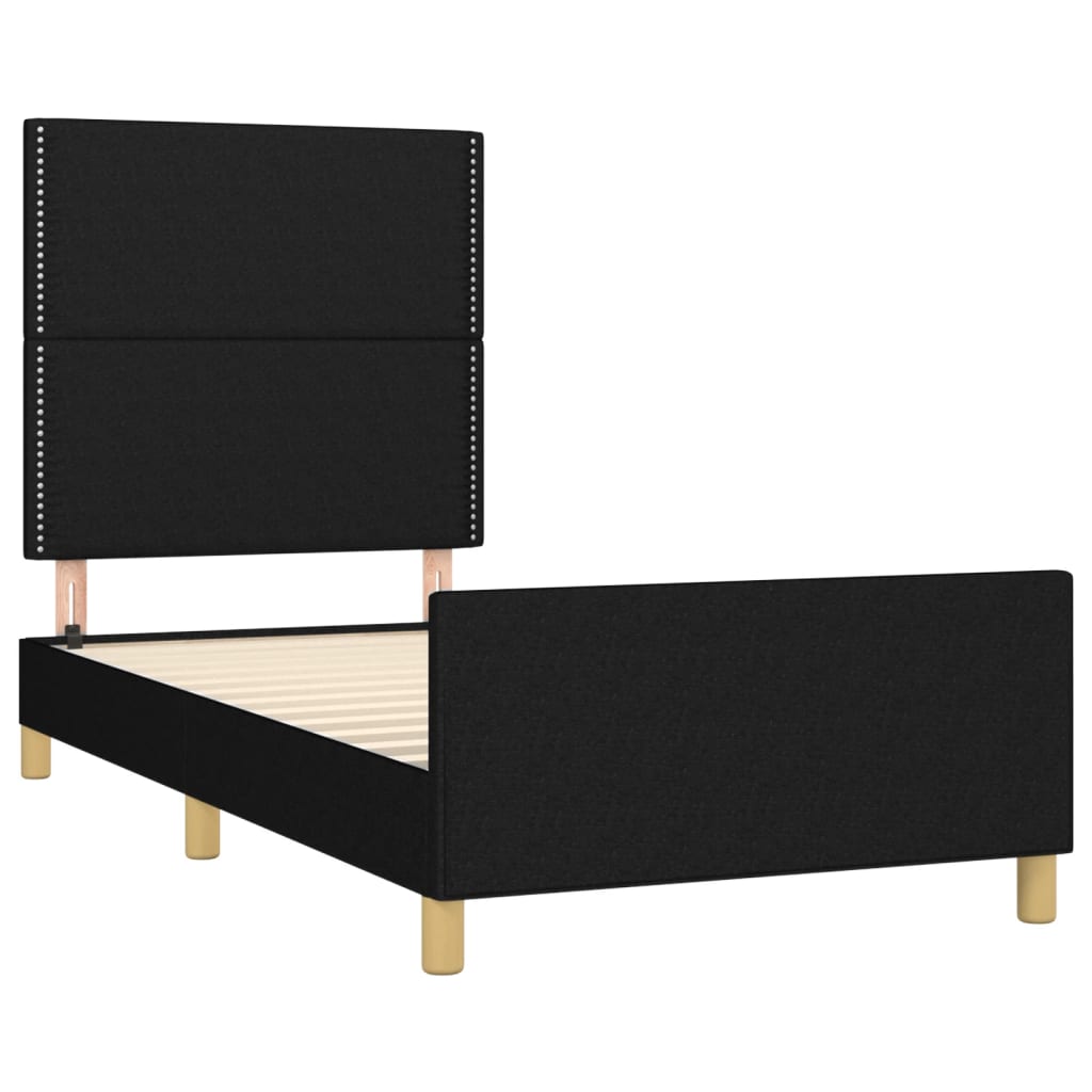Estructura de cama sin colchón tela negro 90x190 cm v4436 - Vetonek