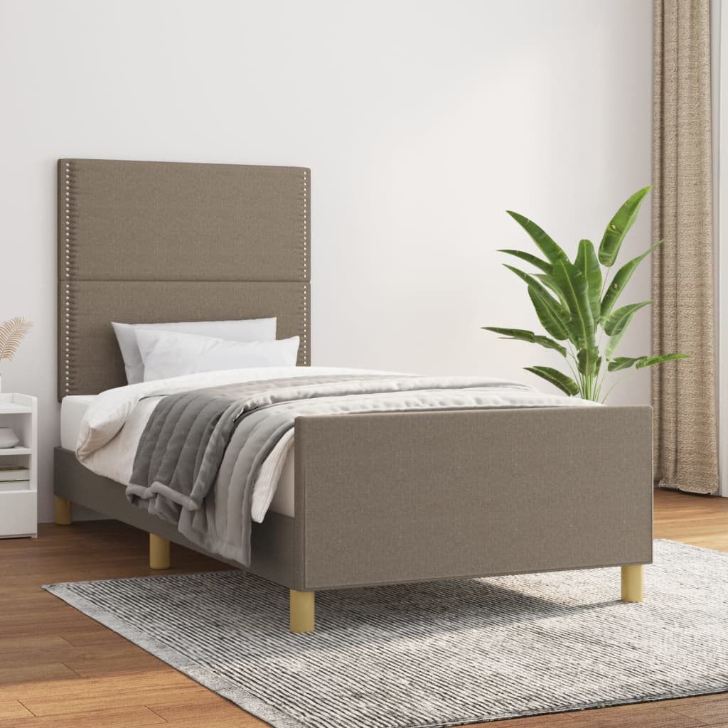 Vetonek Estructura de cama sin colchón tela taupe 90x200 cm