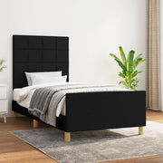 Estructura de cama sin colchón tela negro 90x190 cm v5235 Vetonek