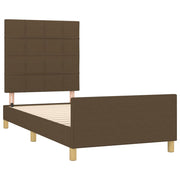 Estructura de cama sin colchón tela marrón oscuro 90x190 cm v5242 - Vetonek