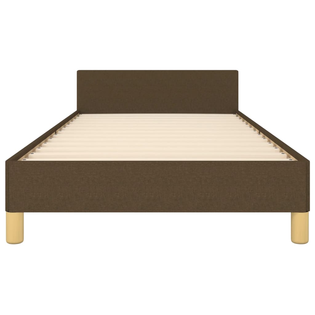 Estructura de cama sin colchón tela marrón oscuro 90x190 cm v5242 - Vetonek