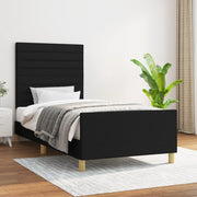 Estructura de cama sin colchón tela negro 90x190 cm v6034 Vetonek