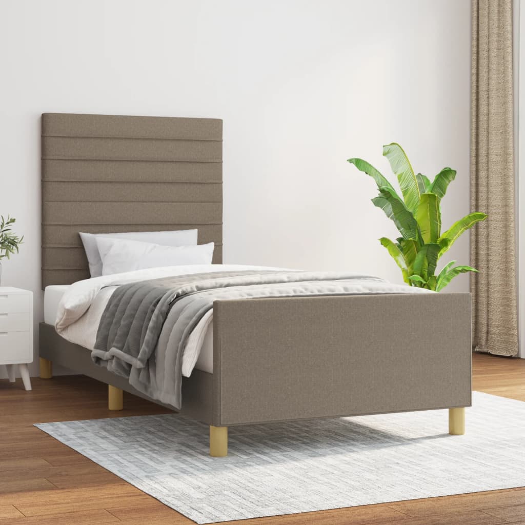 Vetonek Estructura de cama sin colchón tela taupe 90x200 cm