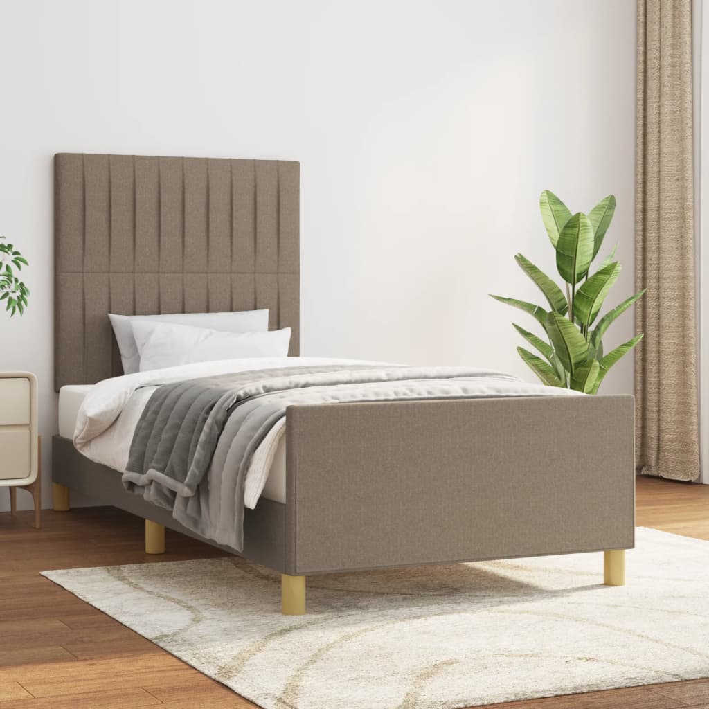 Vetonek Estructura de cama sin colchón tela taupe 90x200 cm