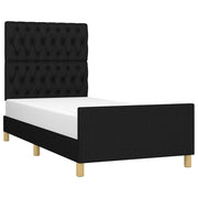 Estructura de cama sin colchón tela negro 90x190 cm - Vetonek