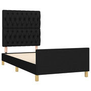 Estructura de cama sin colchón tela negro 90x190 cm - Vetonek
