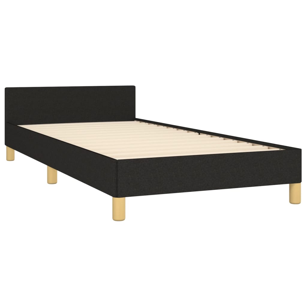 Estructura de cama sin colchón tela negro 90x190 cm - Vetonek