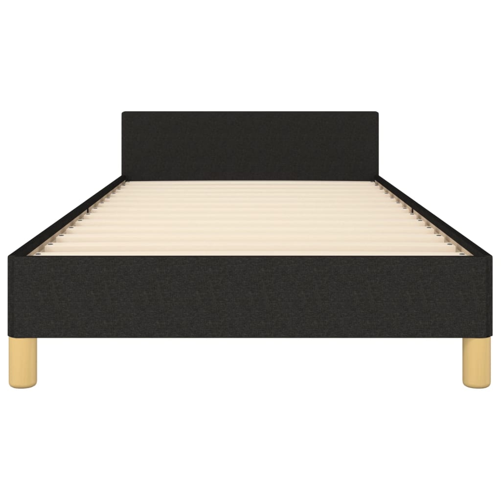 Estructura de cama sin colchón tela negro 90x190 cm - Vetonek