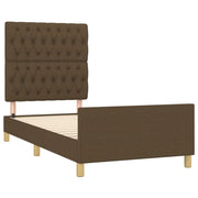 Estructura de cama sin colchón tela marrón oscuro 90x190 cm v7642 - Vetonek