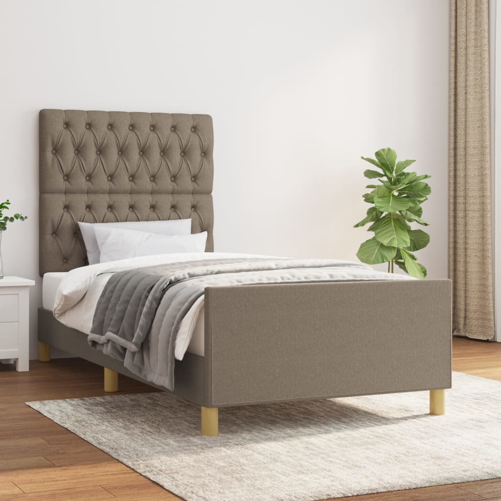 Vetonek Estructura de cama sin colchón tela taupe 90x200 cm