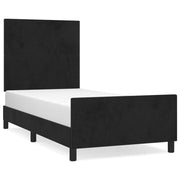Vetonek Estructura de cama sin colchón terciopelo negro 90x190 cm