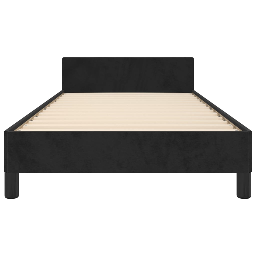 Estructura de cama sin colchón terciopelo negro 90x190 cm v3414 - Vetonek