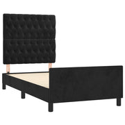 Estructura de cama sin colchón terciopelo negro 90x190 cm v4015 - Vetonek