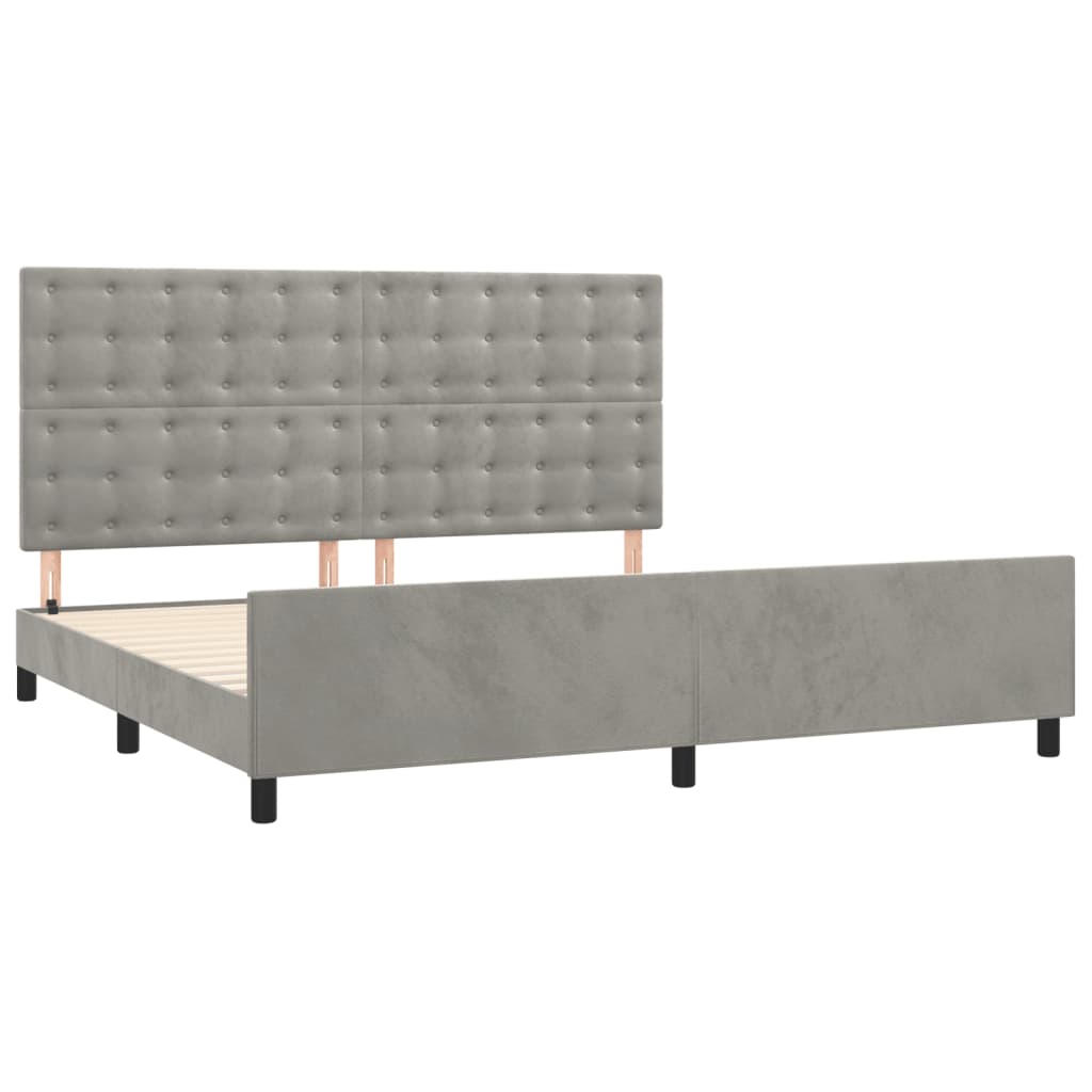 Estructura de cama sin colchón terciopelo gris claro 200x200 cm - Vetonek