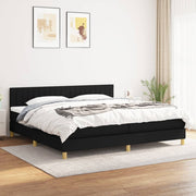 Cama box spring com colchão de tecido preto 200x200 cm V4670 Vetonek