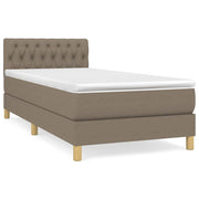 Cama box spring com colchão de tecido cinza taupe 90x200 cm V4939 Vetonek