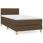 Cama box spring com colchão de tecido marrom escuro 100x200 cm V5004 Vetonek