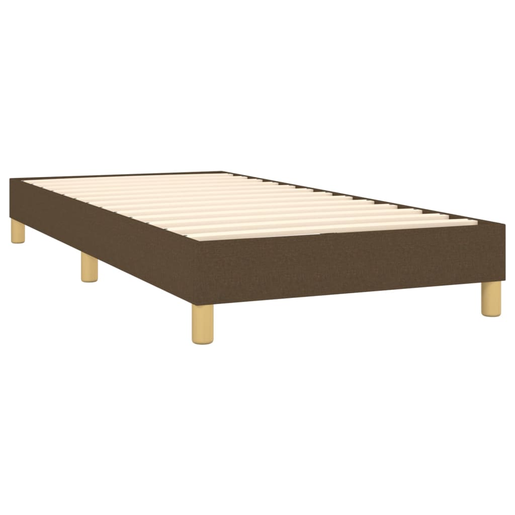 Cama box spring com colchão de tecido marrom escuro 100x200 cm V5004 Vetonek