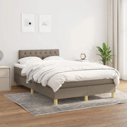 Cama box spring con colchón tela gris taupe 120x200 cm V5097 Vetonek